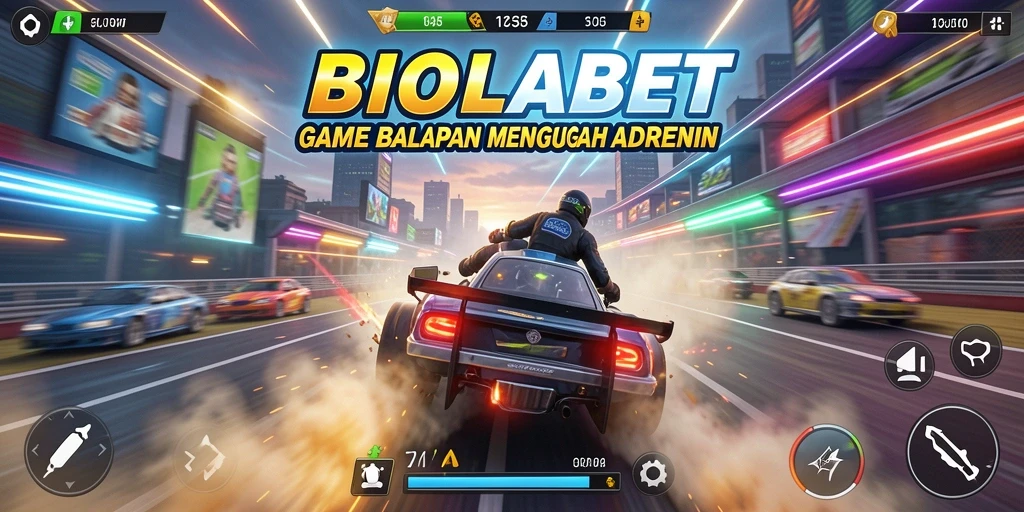 Tampilan seru gameplay balapan dalam BIOLABET yang penuh tantangan.