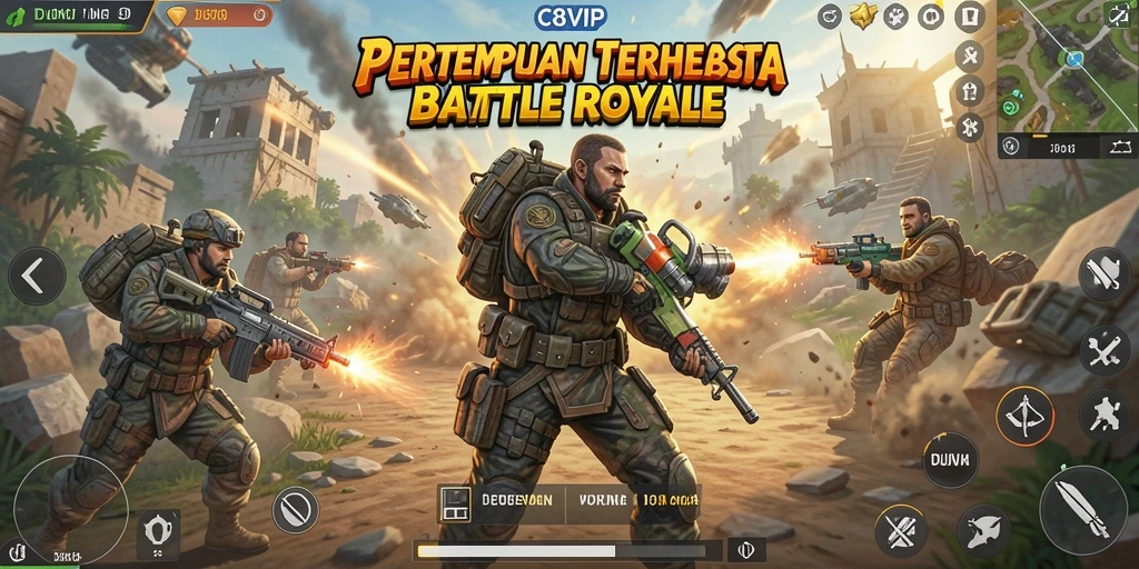 Tampilkan momen epik dalam pertempuran <strong>C8VIP</strong> di medan perang Battle Royale.