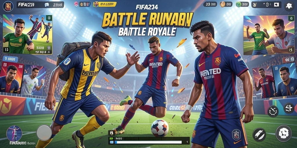 Tampilan gameplay FIFA234 yang mendebarkan dengan aksi Battle Royale.
