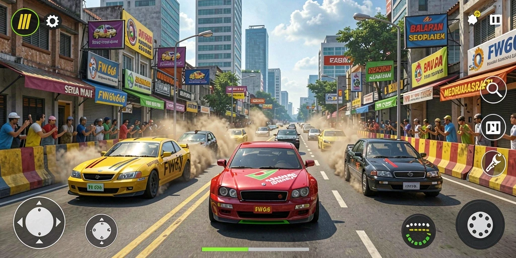 Gameplay menarik dari FW66 dengan balapan yang mendebarkan.