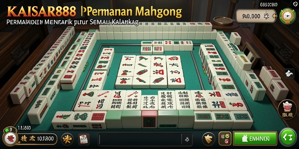Tampilan menarik dari gameplay KAISAR888 dengan elemen Mahjong yang klasik.