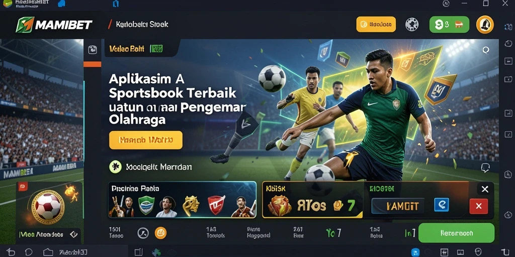 Tangkapan layar MAMIBET menunjukkan antarmuka taruhan olahraga yang interaktif.