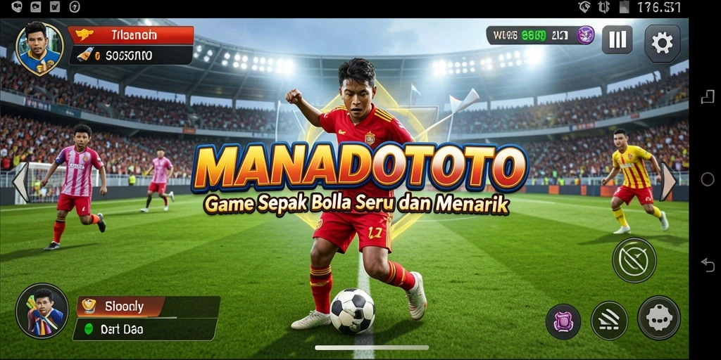 Tampilan gameplay menarik di <strong>MANADOTOTO</strong>, penuh aksi sepak bola.