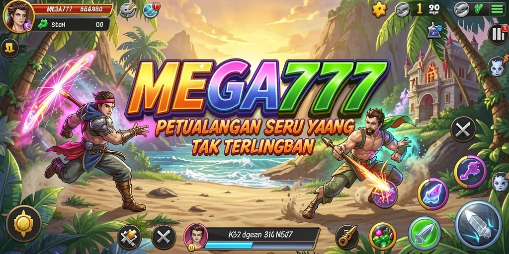 Tampilan gameplay MEGA777 yang menampilkan aksi petualangan seru.