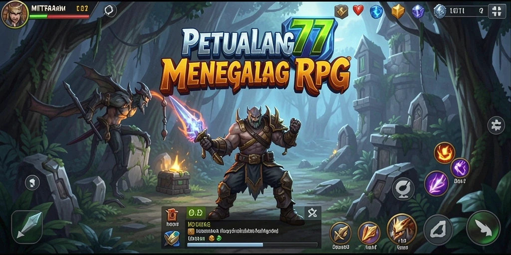 Tampilan gameplay <strong>MITRA77</strong> yang penuh aksi dan strategi RPG.