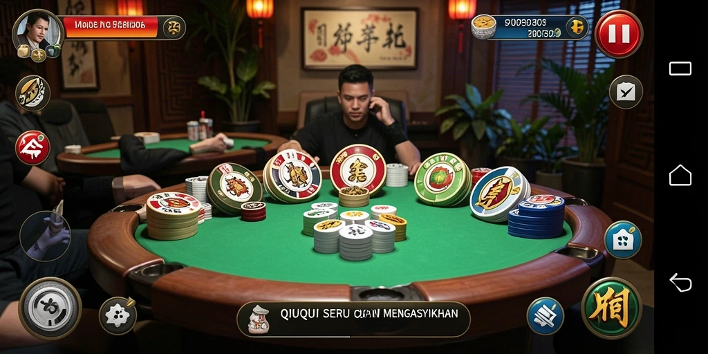 Screenshot gameplay MPO303 yang menunjukkan aksi menarik permainan QiuQiu.