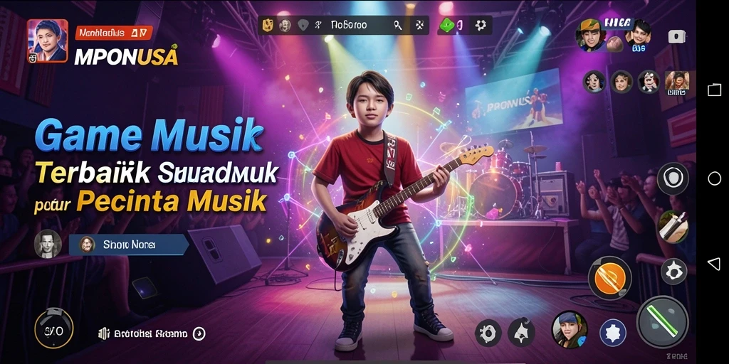 Screenshot MPONUSA menampilkan pengalaman musik interaktif dengan gameplay yang menarik.