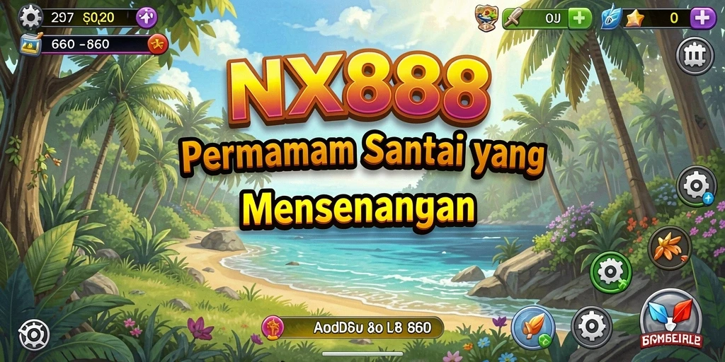 Tampilan gameplay menarik dari NX888 yang penuh warna.