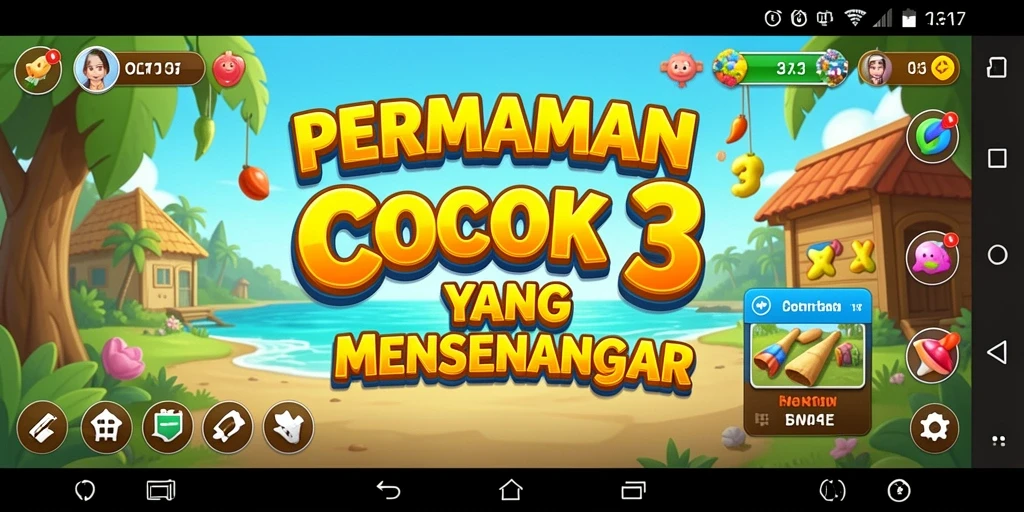 Tampilan gameplay seru permainan cocok 3 OLX17.