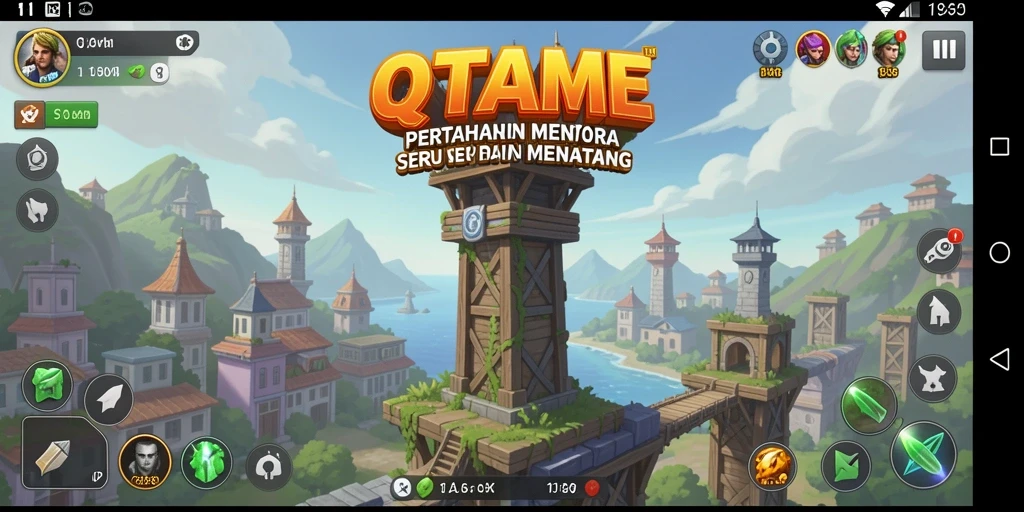 Screenshot QTGAME menampilkan aksi intens gameplay Tower Defense.