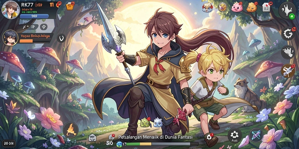 Screenshot utama RK77 menunjukkan aksi seru dari gameplay Anime yang menakjubkan.