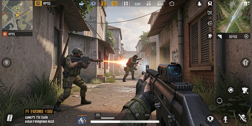 Tampilan aksi seru dalam gameplay RP55 yang menegangkan.