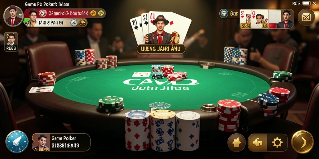 Screenshot tampilan gameplay seru dari RR33 yang menampilkan momen Poker menarik.