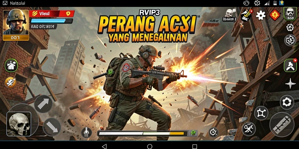 Tampilan gameplay RVIP3 yang penuh aksi menarik perhatian pemain.