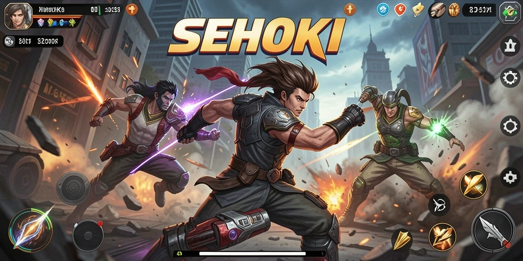 Gameplay SEHOKI menampilkan aksi pertarungan yang mendebarkan.