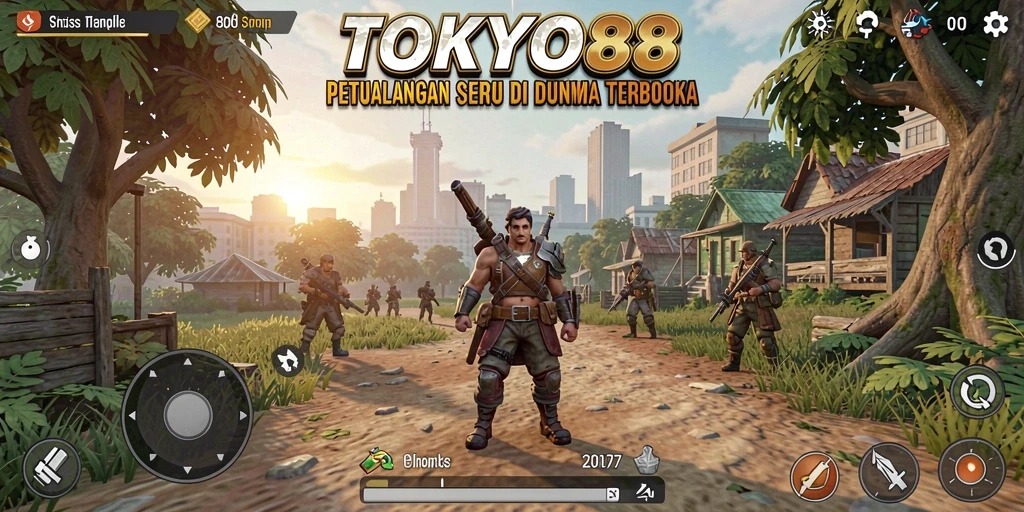 Tampilan gameplay seru dalam dunia terbuka yang luas.
