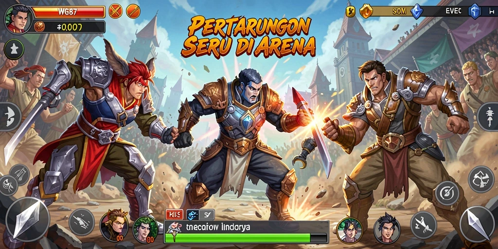 Screenshot gameplay WG87 menunjukkan pertarungan mendebarkan antara dua karakter.