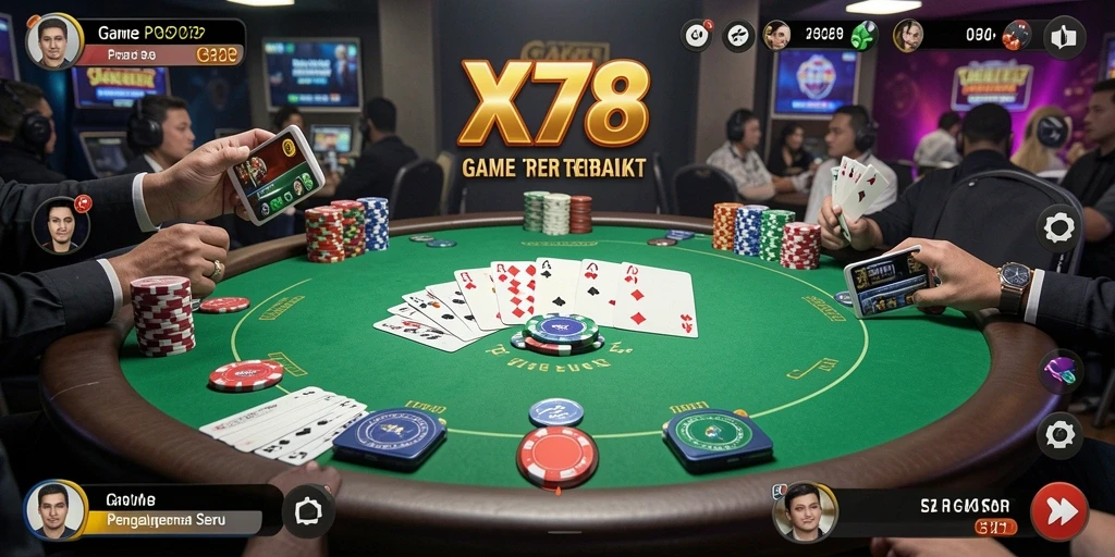 Tampilan menarik X78 saat permainan Poker berlangsung.